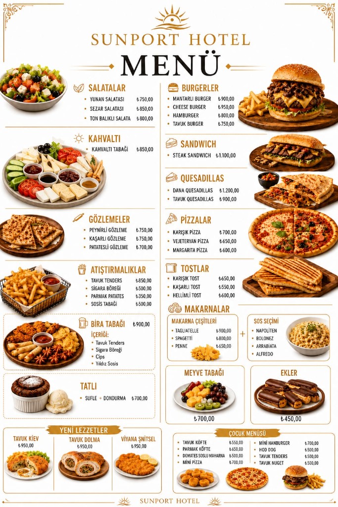 Sunport Hotel Restaurant Menüsü
